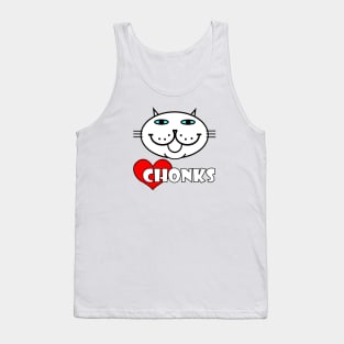 Heart Chonks - White Cat Tank Top